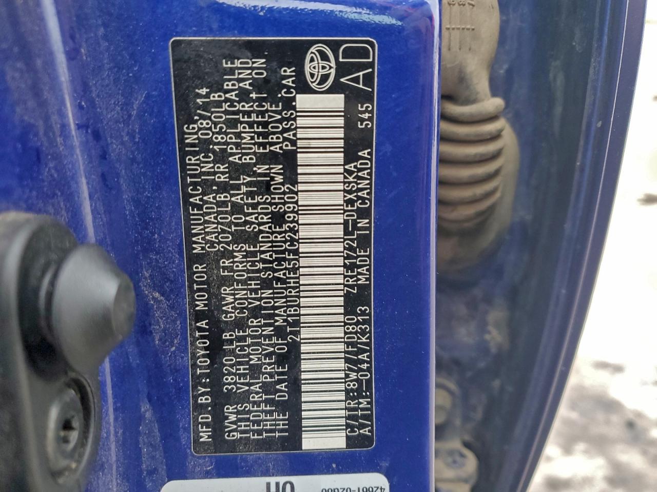 2015 TOYOTA COROLLA L photo 12