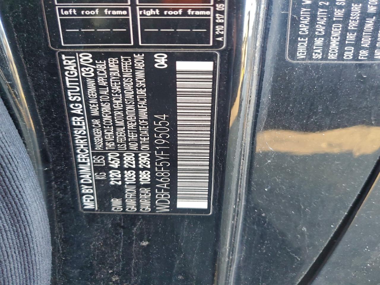 2000 MERCEDES-BENZ SL 500 photo 12
