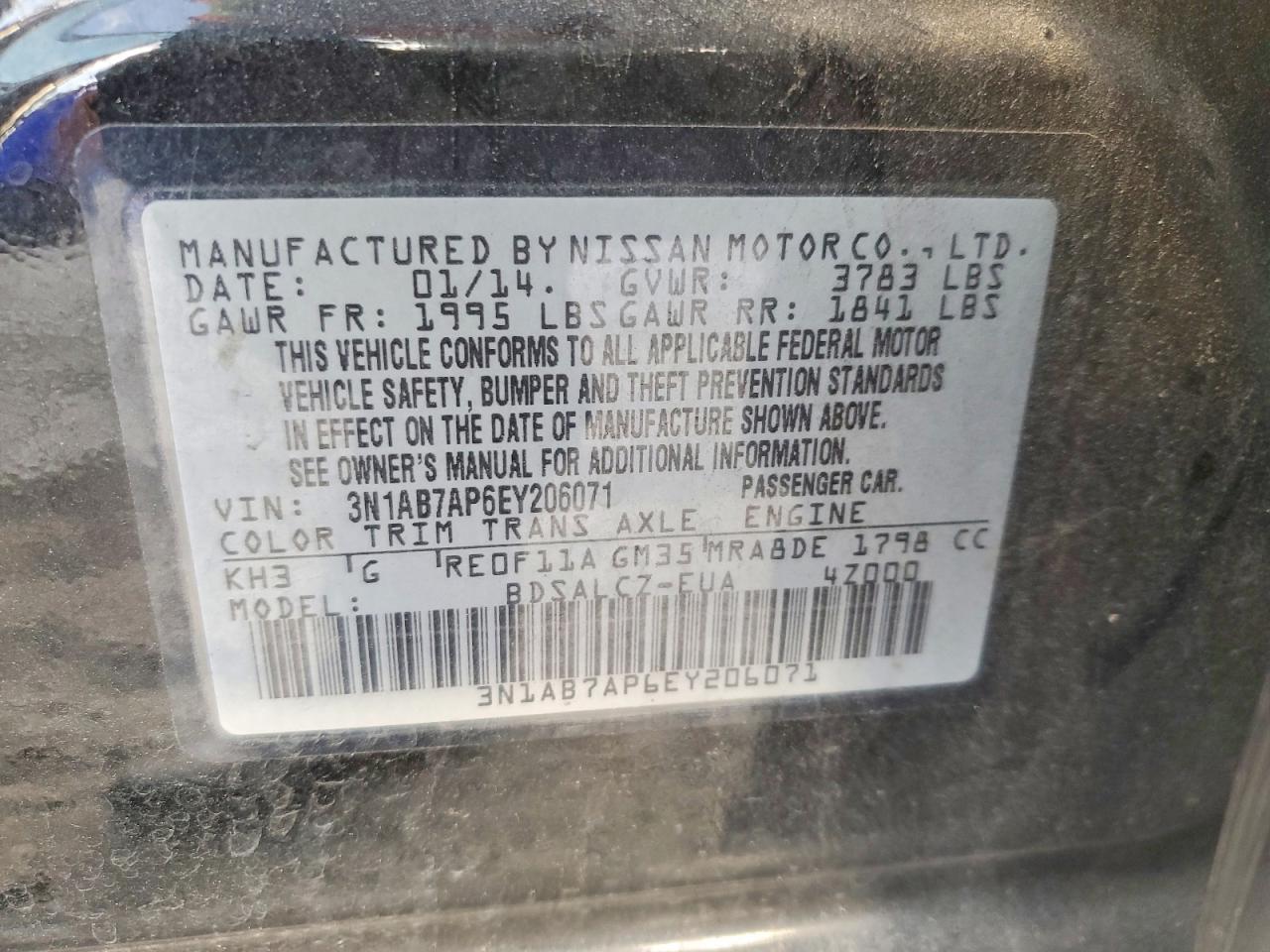 2014 NISSAN SENTRA S photo 12