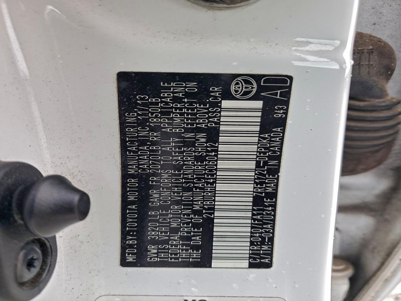 2014 TOYOTA COROLLA L photo 12
