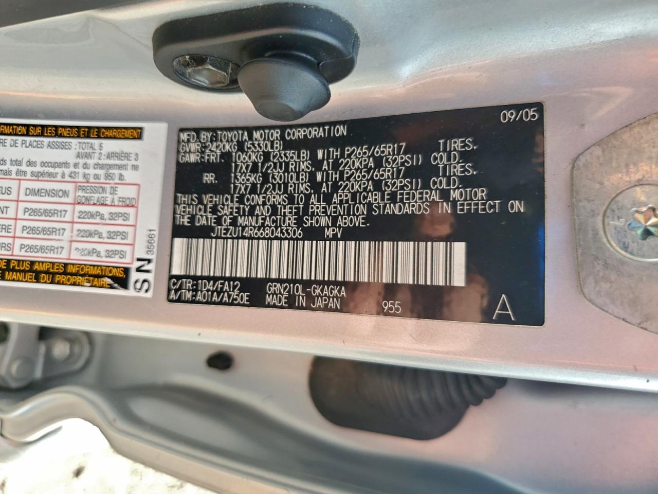 2006 TOYOTA 4RUNNER SR5 photo 12