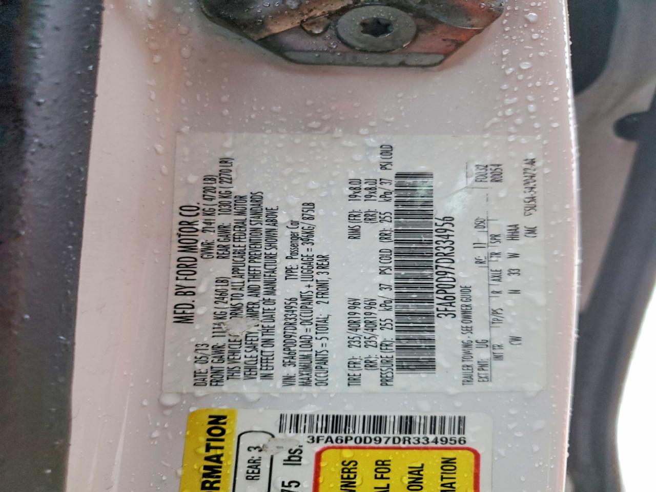 2013 FORD FUSION TITANIUM photo 12