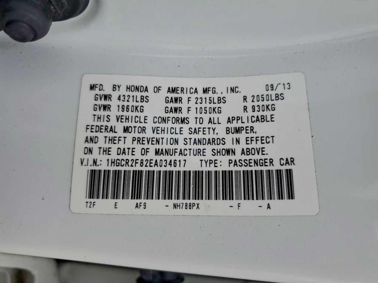 2014 HONDA ACCORD EXL photo 13