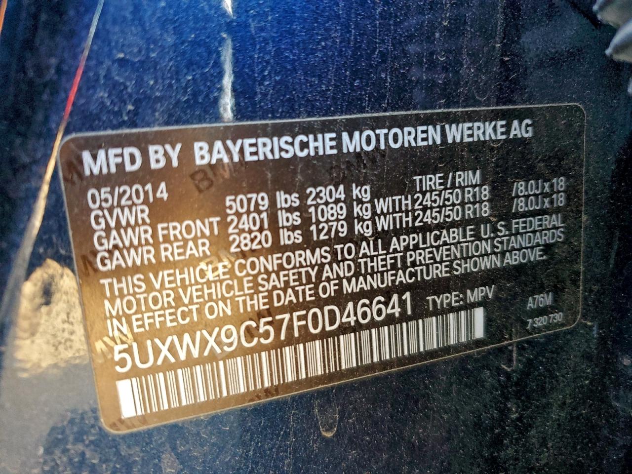 2015 BMW X3 XDRIVE28I photo 12
