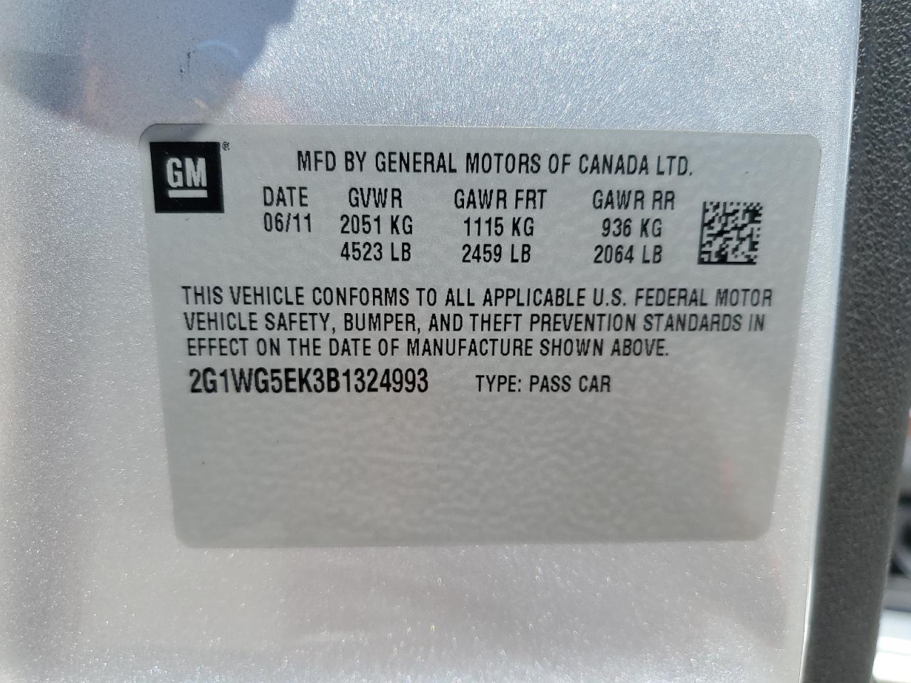 2011 CHEVROLET IMPALA LT photo 12