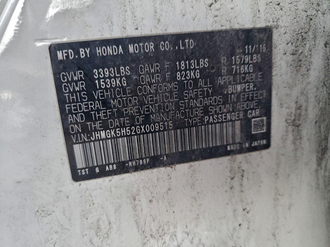 2016 HONDA FIT LX photo 12