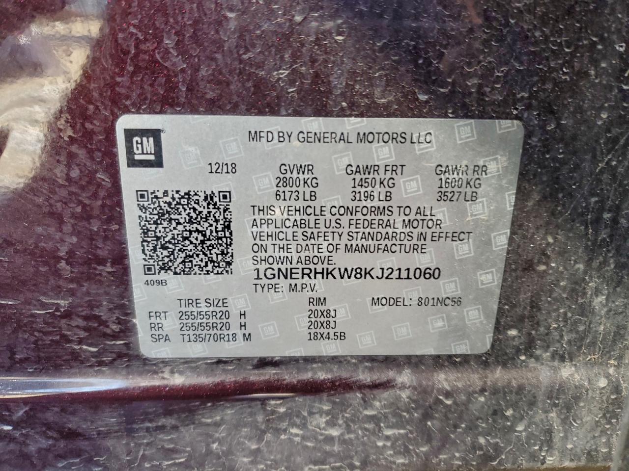 2019 CHEVROLET TRAVERSE LT photo 12