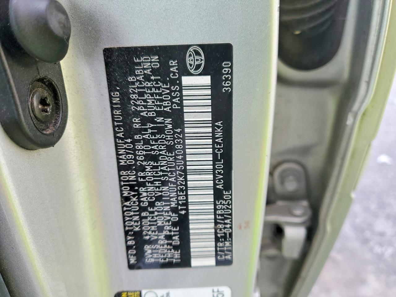 2005 TOYOTA CAMRY LE photo 12