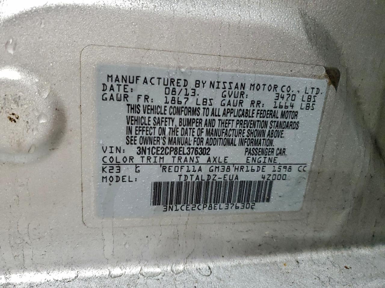 2014 NISSAN VERSA NOTE S photo 12