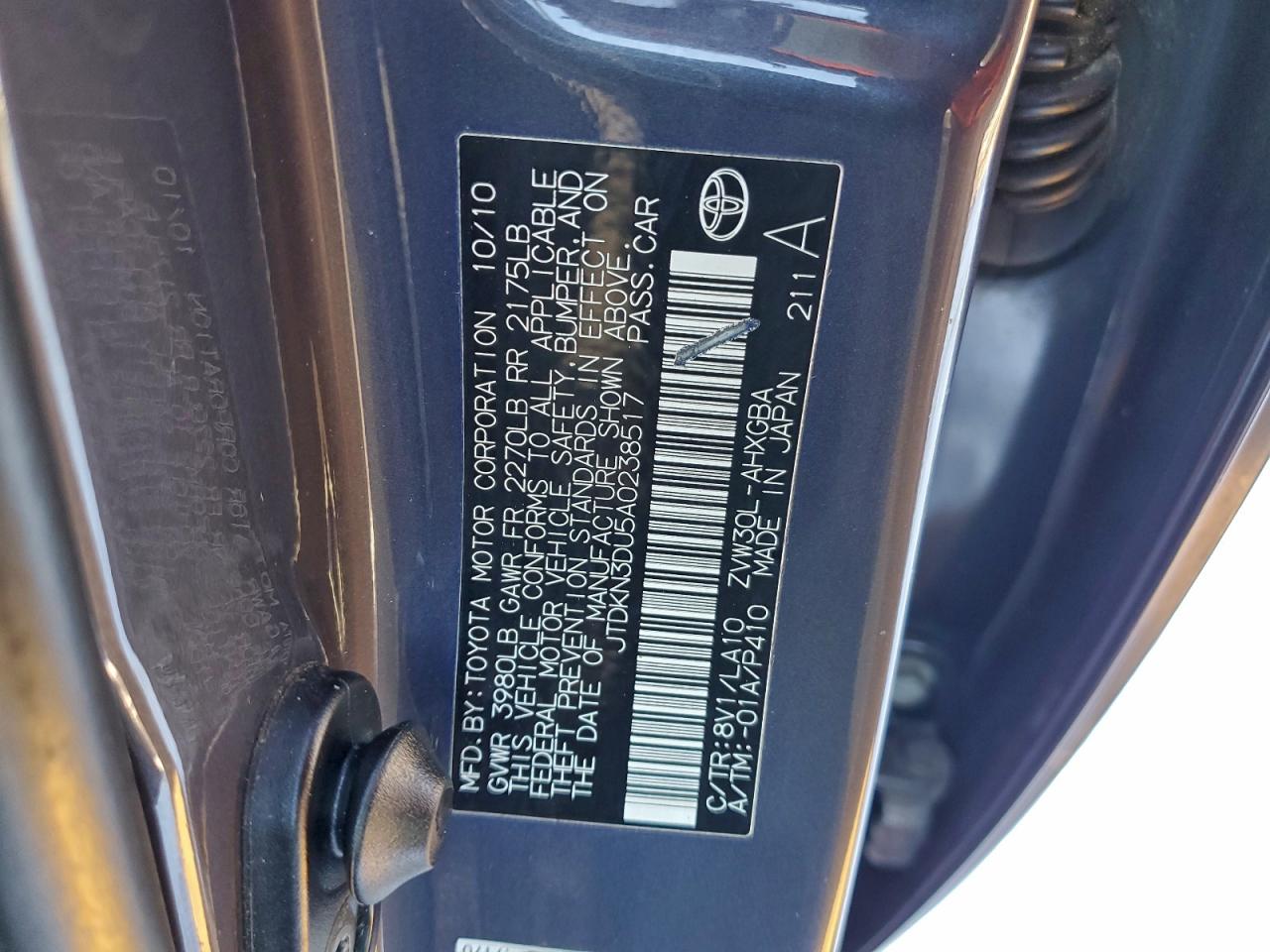 2010 TOYOTA PRIUS IV photo 12