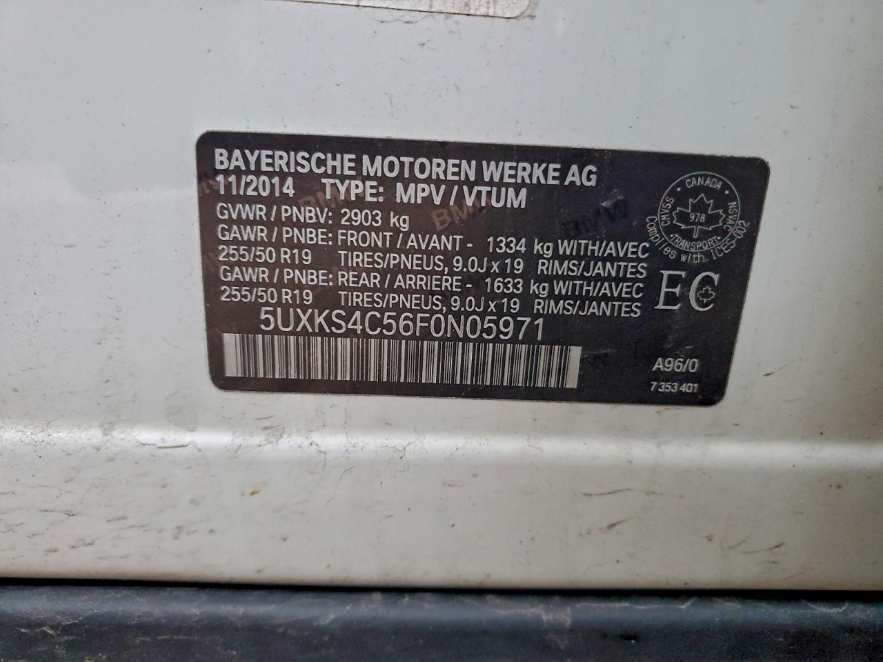 2015 BMW X5 XDRIVE35D photo 13