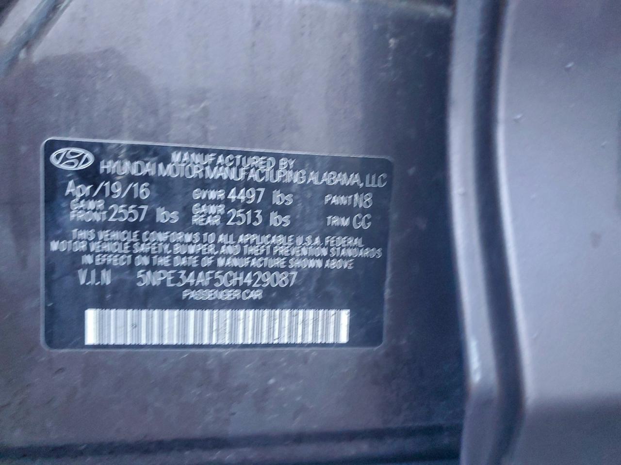 2016 HYUNDAI SONATA SPORT photo 12
