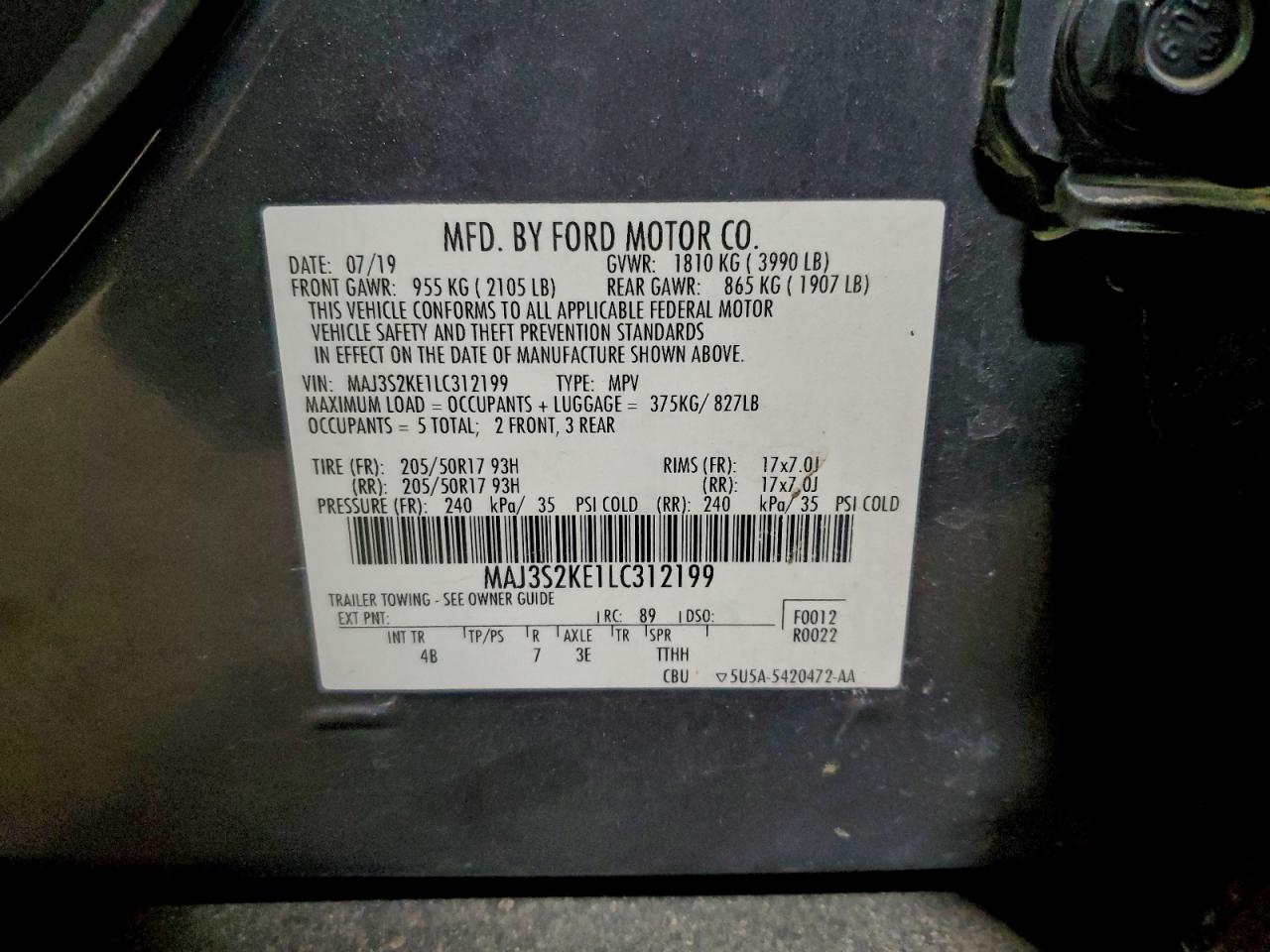 2020 FORD ECOSPORT TITANIUM photo 13