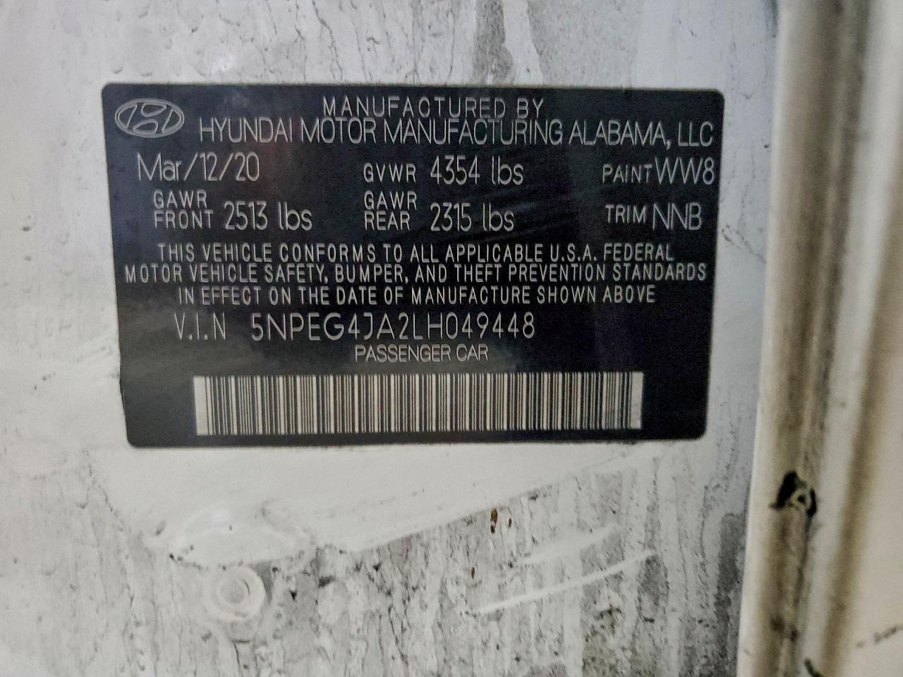 2020 HYUNDAI SONATA SE photo 13