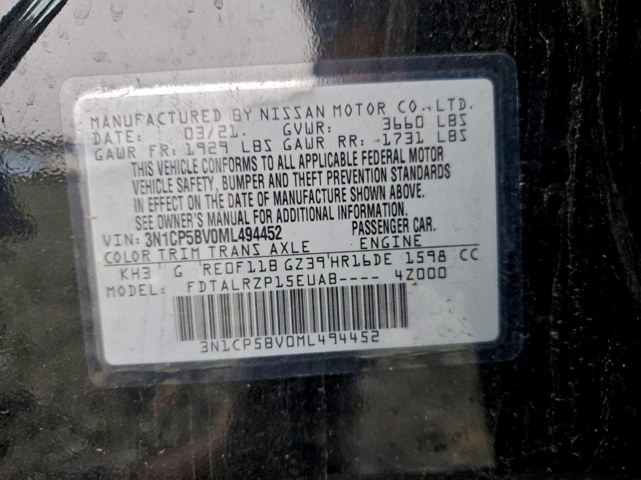 2021 NISSAN KICKS S photo 12