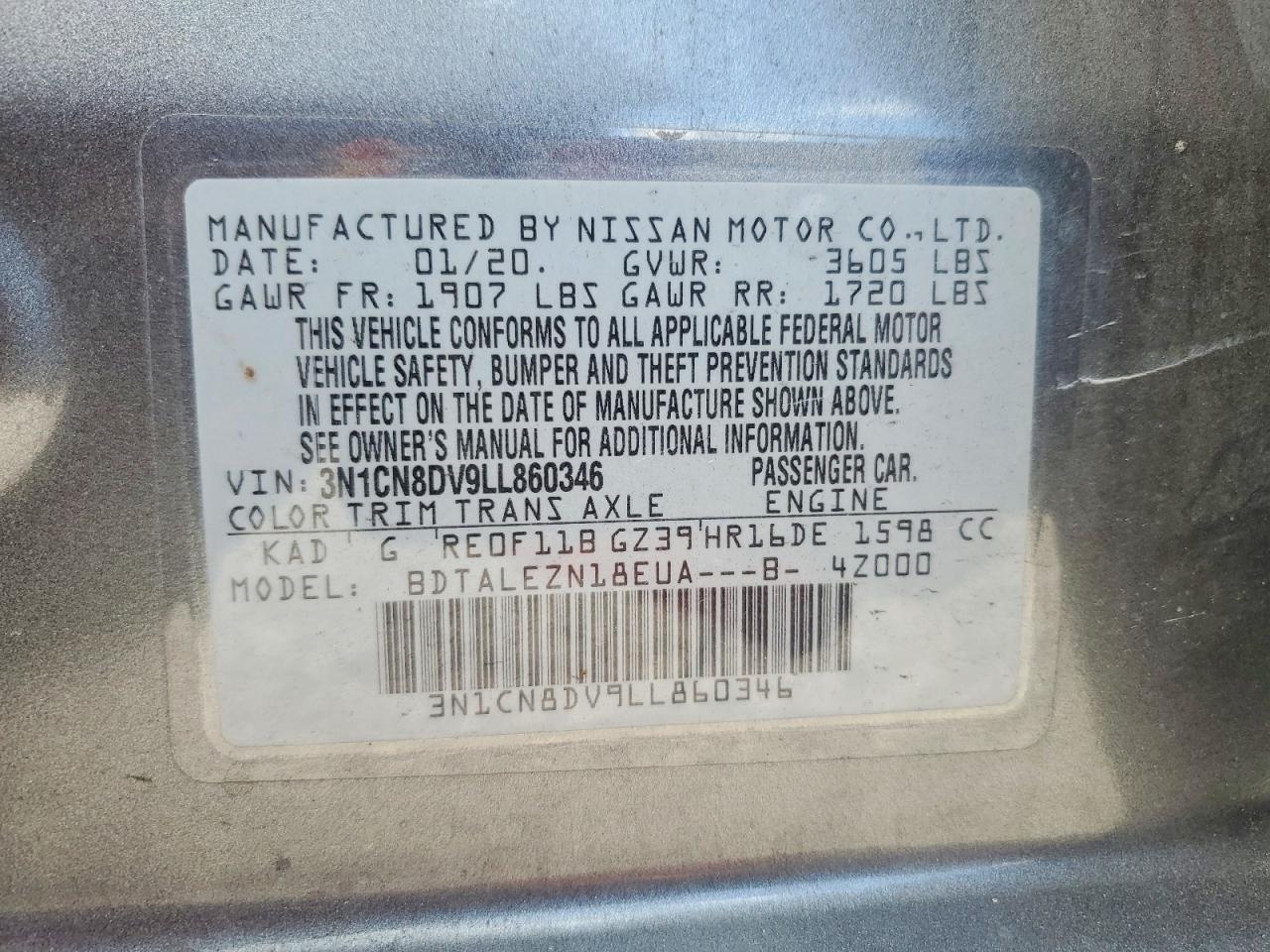2020 NISSAN VERSA S photo 12
