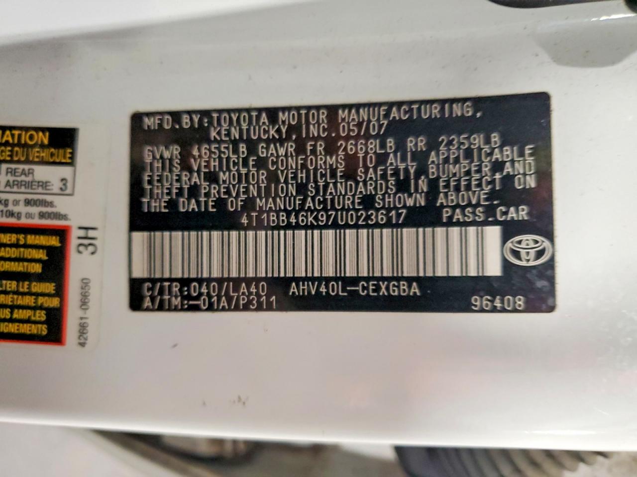 2007 TOYOTA CAMRY HYBRID photo 12