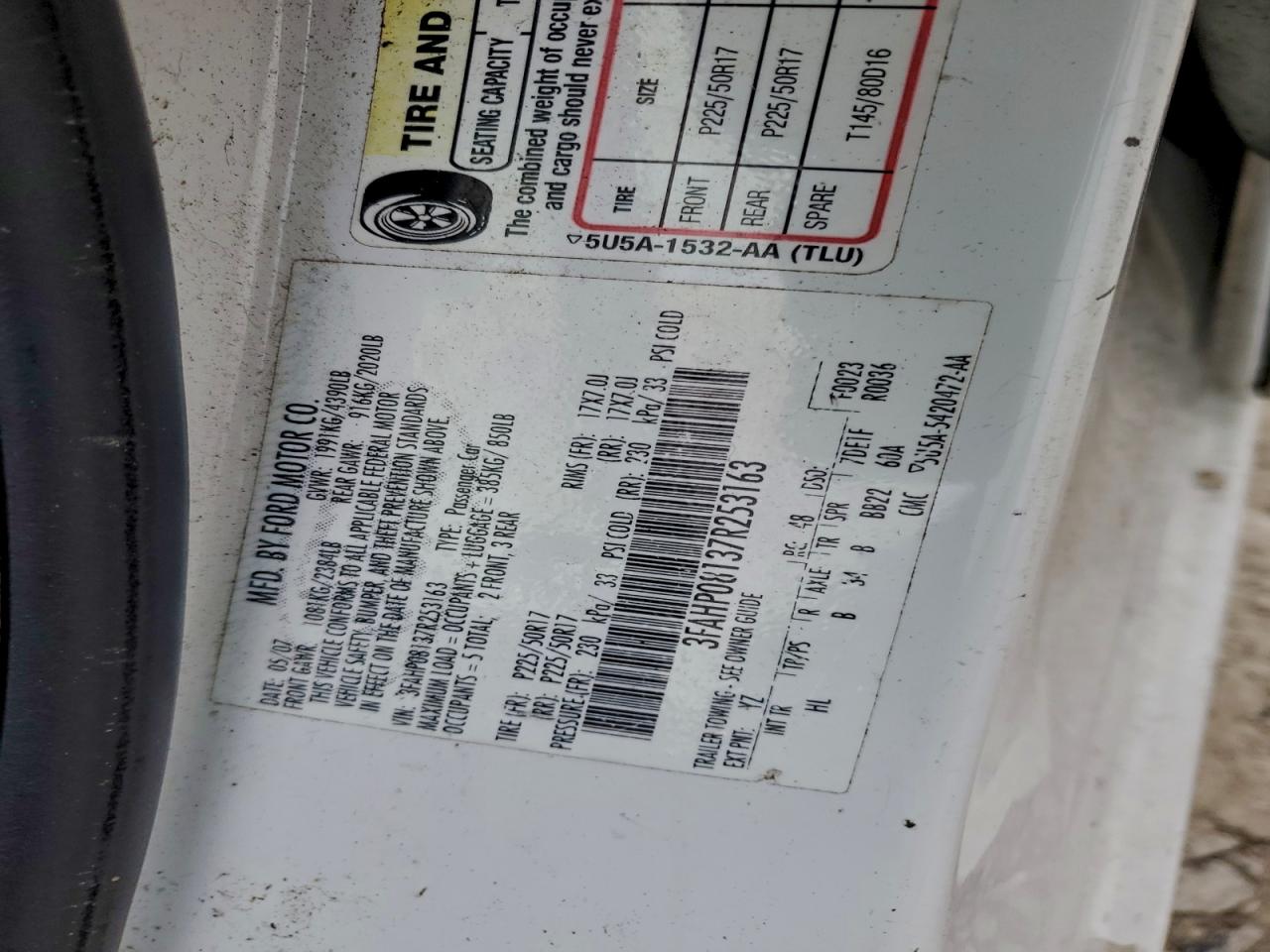 2007 FORD FUSION SEL photo 12
