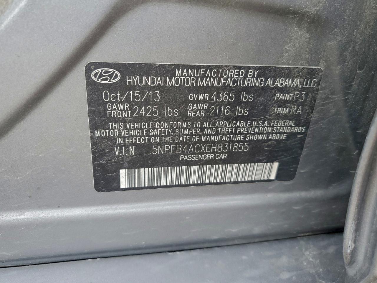 2014 HYUNDAI SONATA GLS photo 13