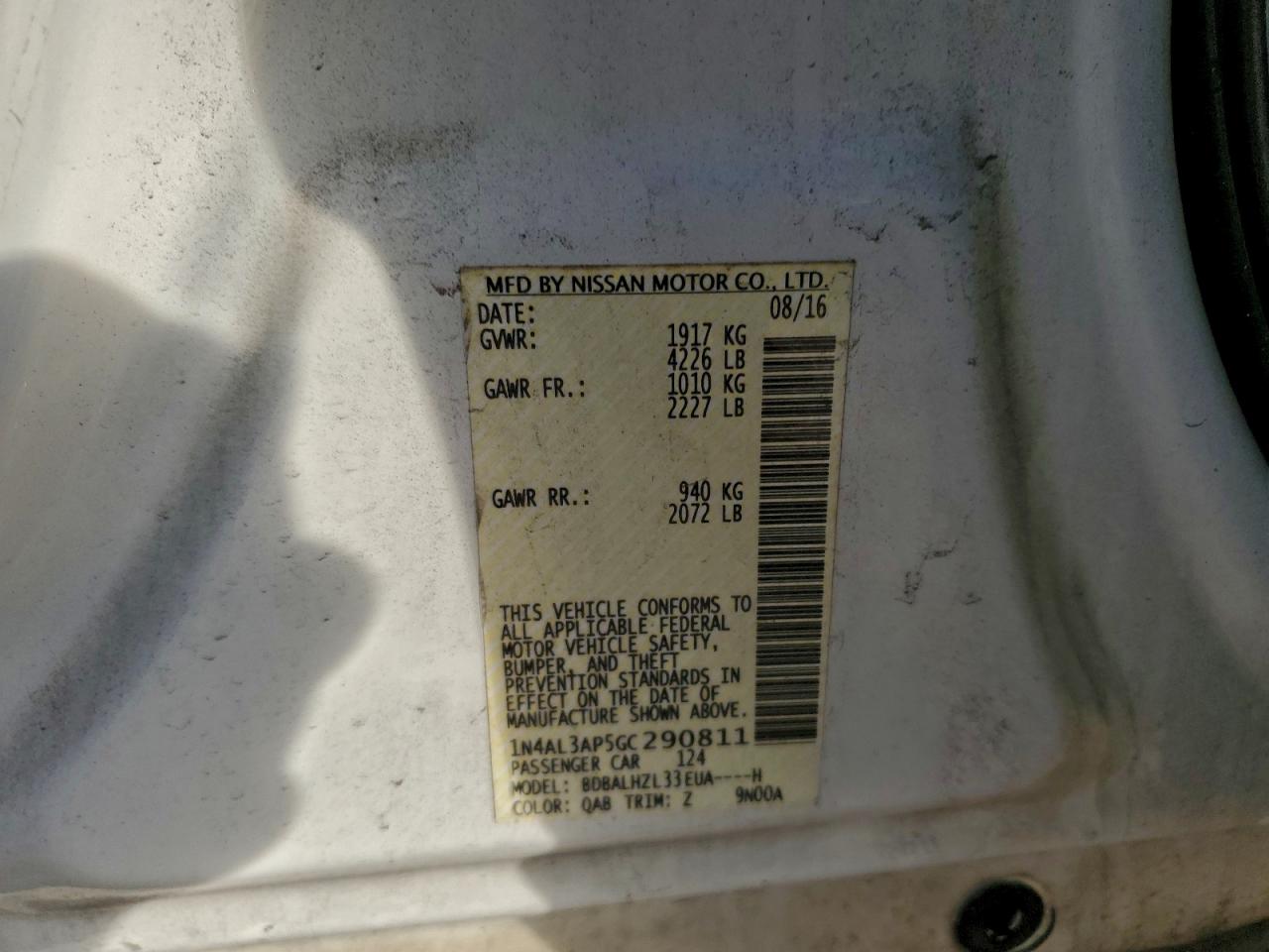 2016 NISSAN ALTIMA 2.5 photo 13