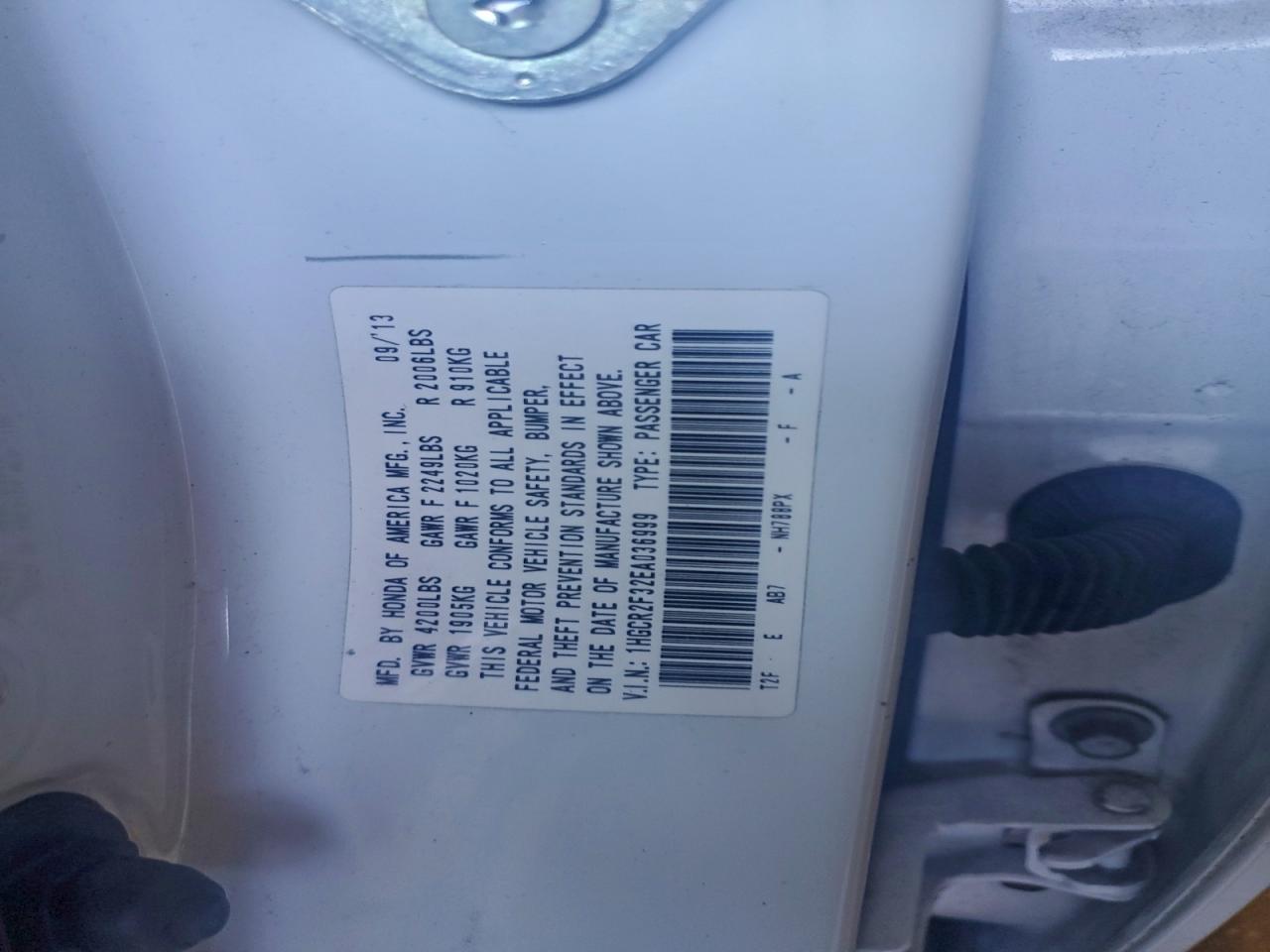 2014 HONDA ACCORD LX photo 13