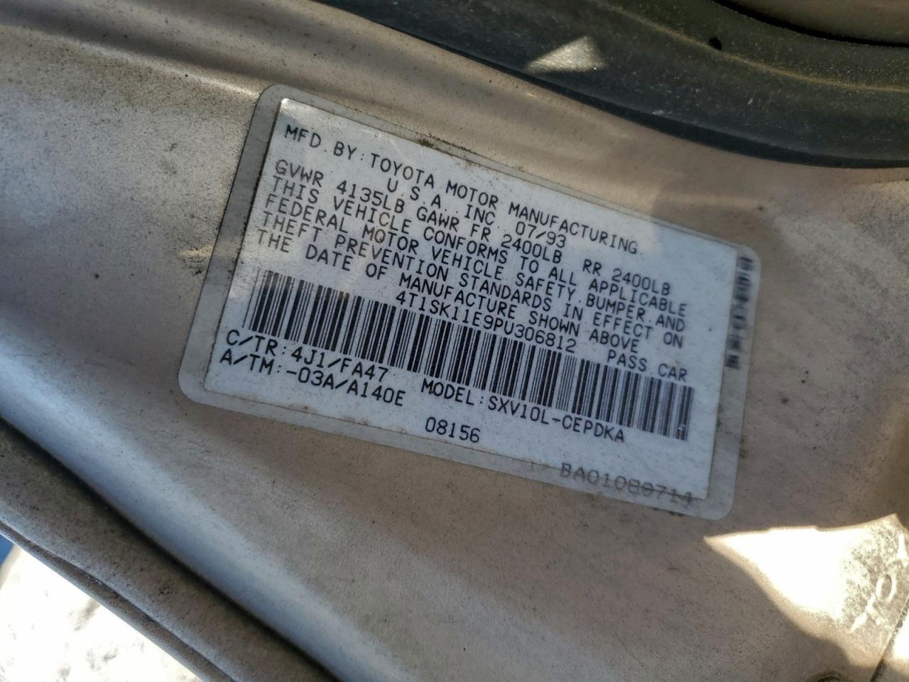 1993 TOYOTA CAMRY DX photo 12