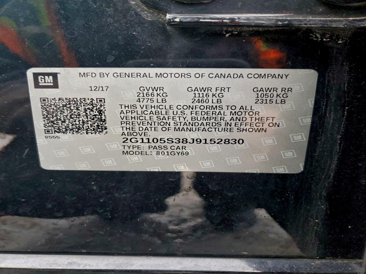 2018 CHEVROLET IMPALA LT photo 12