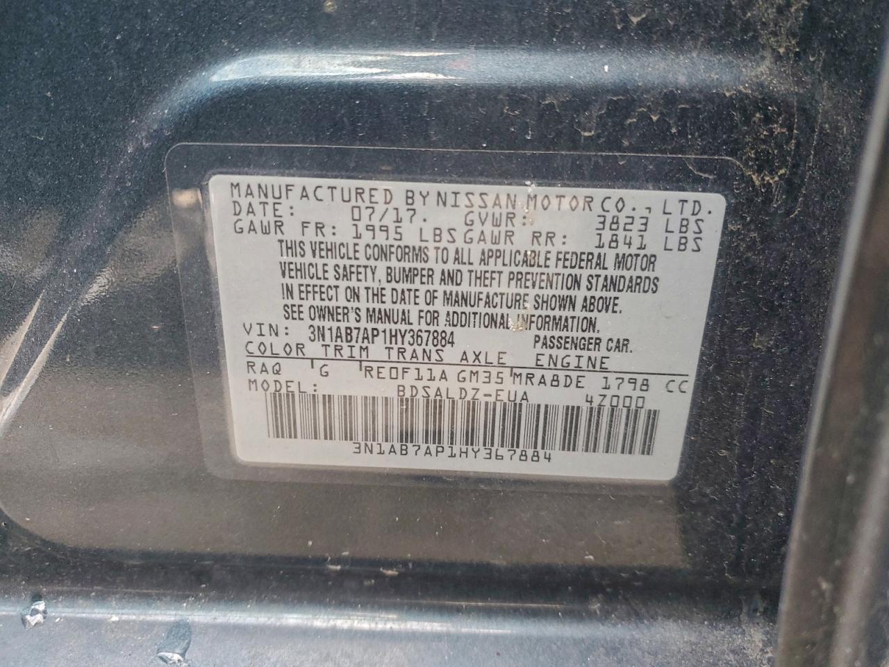 2017 NISSAN SENTRA S photo 25