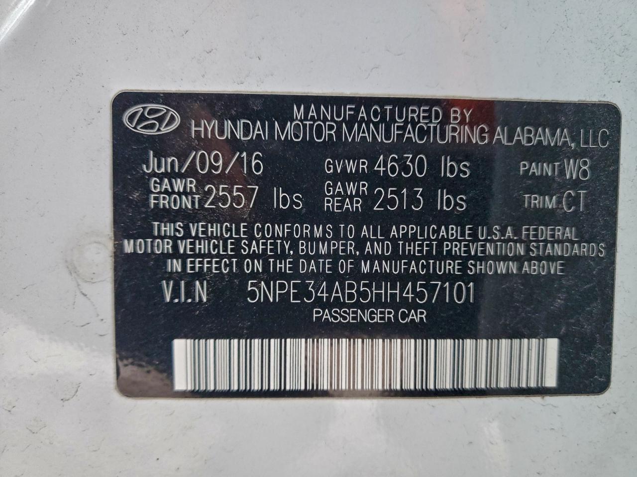 2017 HYUNDAI SONATA SPORT photo 12