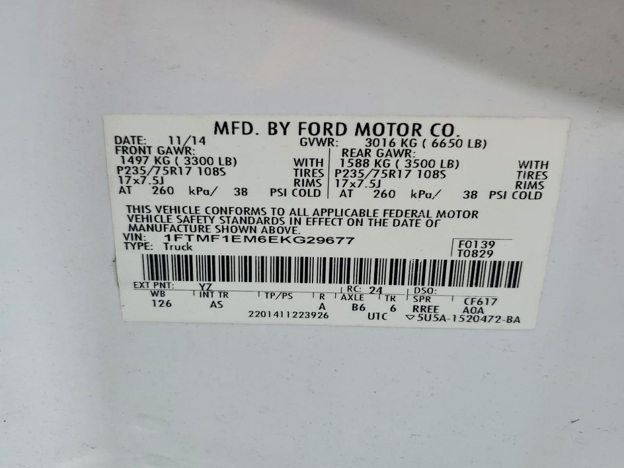 2014 FORD F150 photo 12