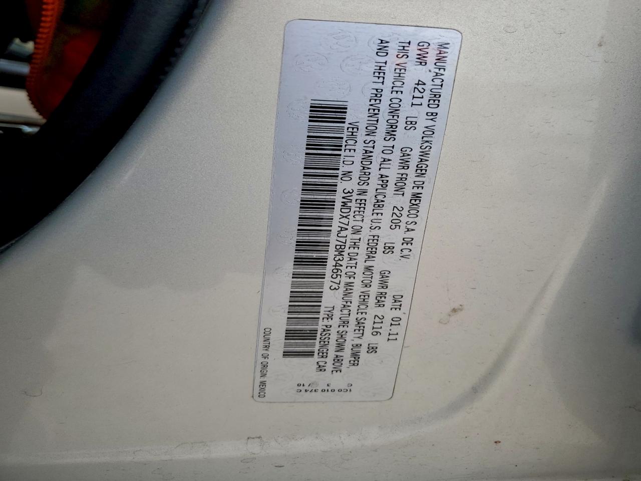 2011 VOLKSWAGEN JETTA SE photo 12