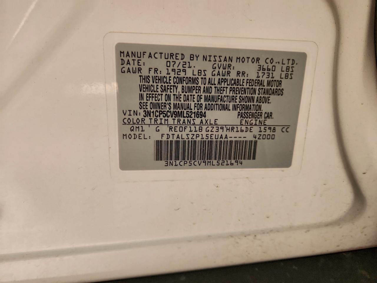 2021 NISSAN KICKS SV photo 12