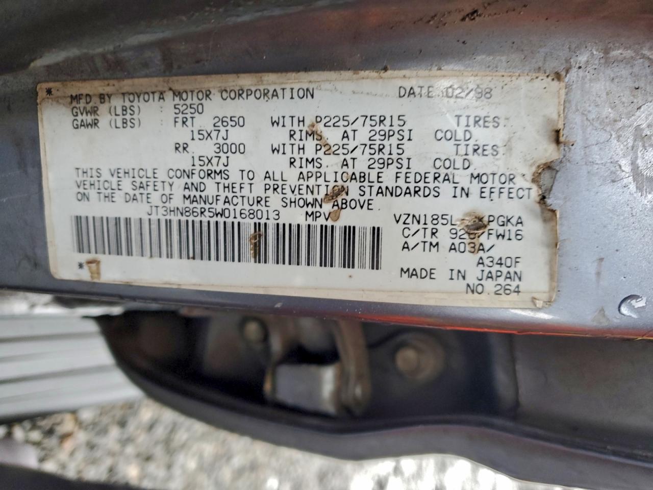 1998 TOYOTA 4RUNNER SR5 photo 13