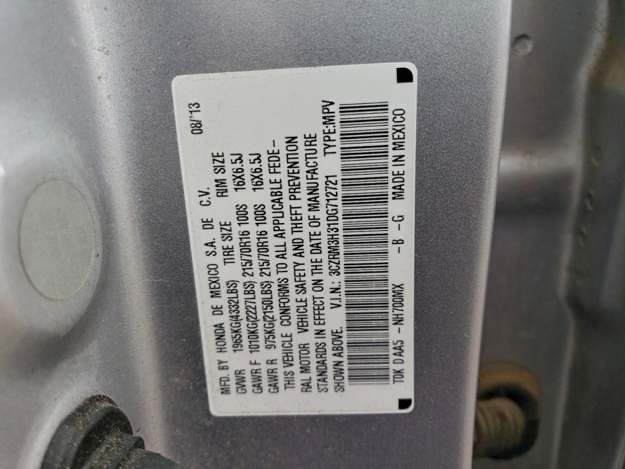 2013 HONDA CR-V LX photo 14