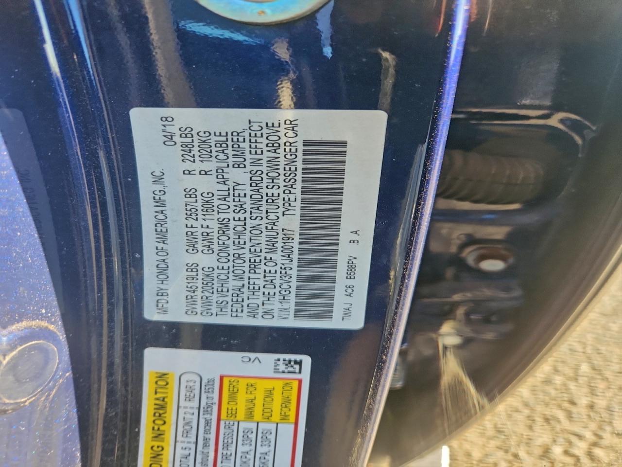 2018 HONDA ACCORD HYBRID EXL photo 13