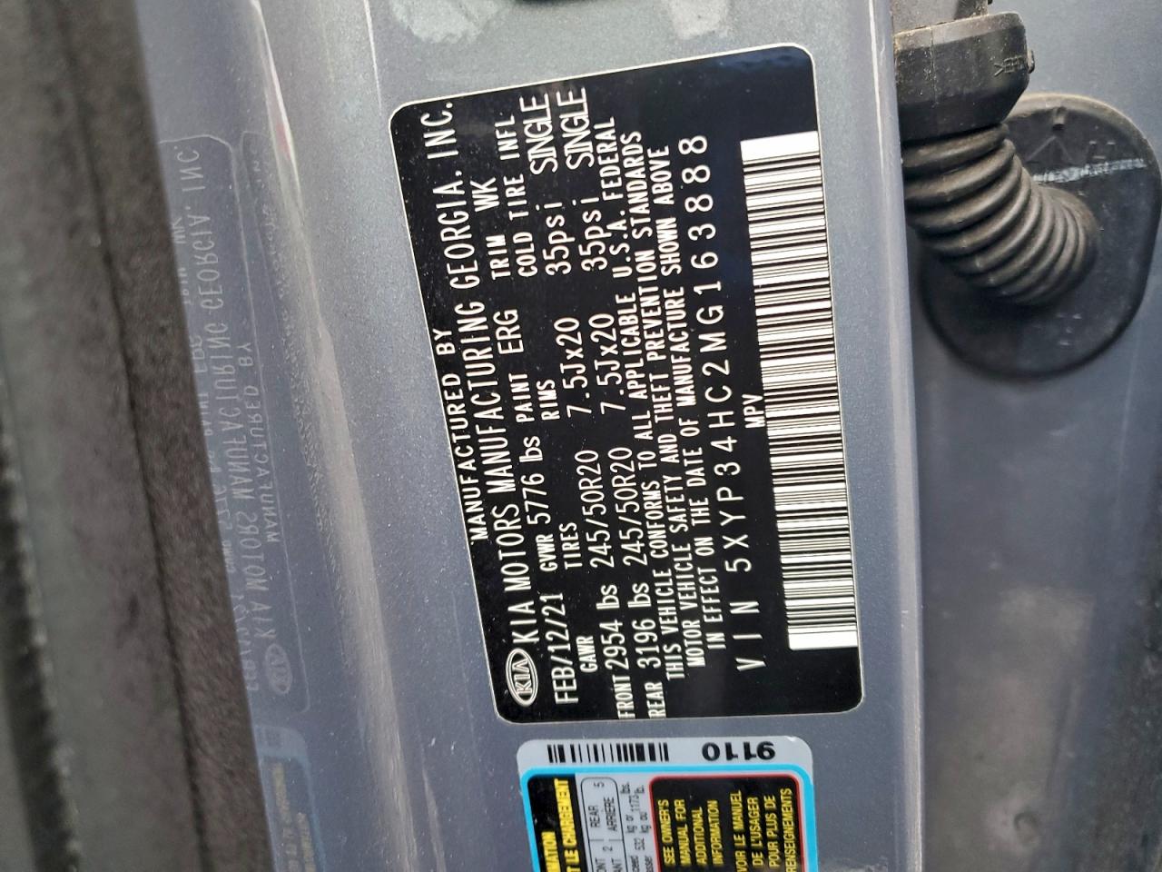 2021 KIA TELLURIDE EX photo 13