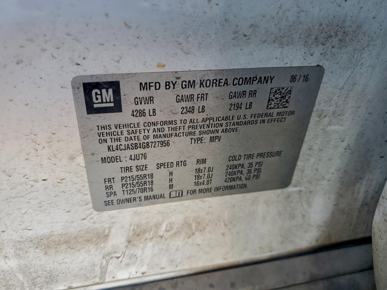 2016 BUICK ENCORE photo 13