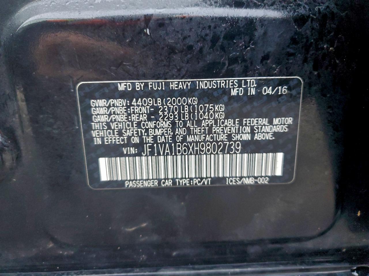 2017 SUBARU WRX photo 12