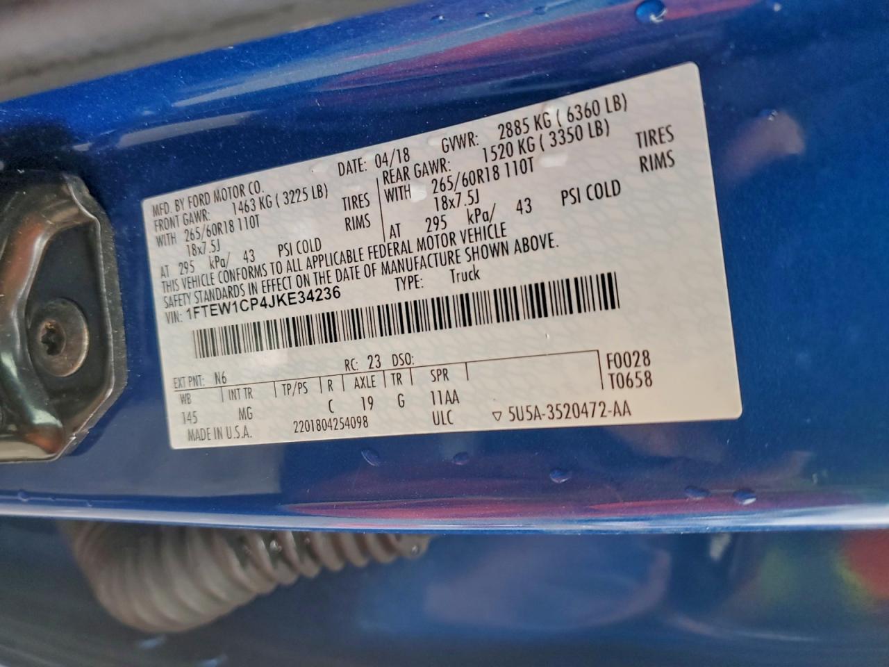 2018 FORD F150 SUPERCREW photo 12