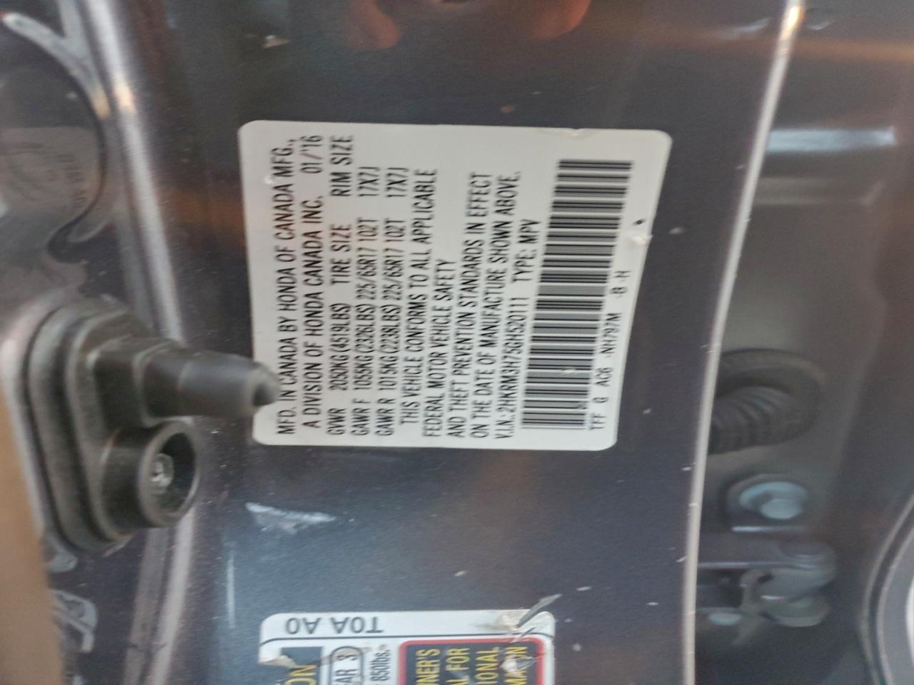 2016 HONDA CR-V EXL photo 13