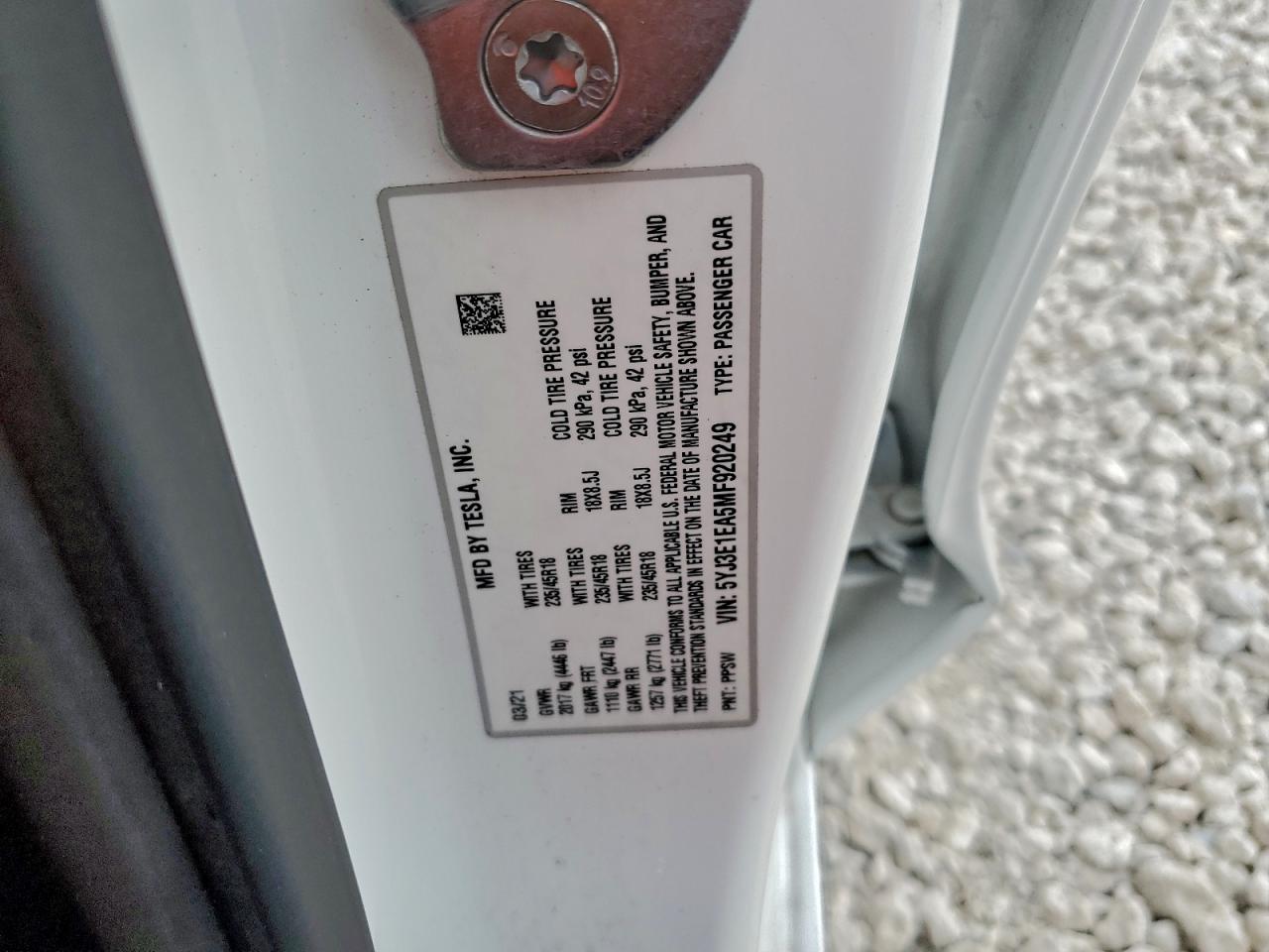 2021 TESLA MODEL 3 photo 13