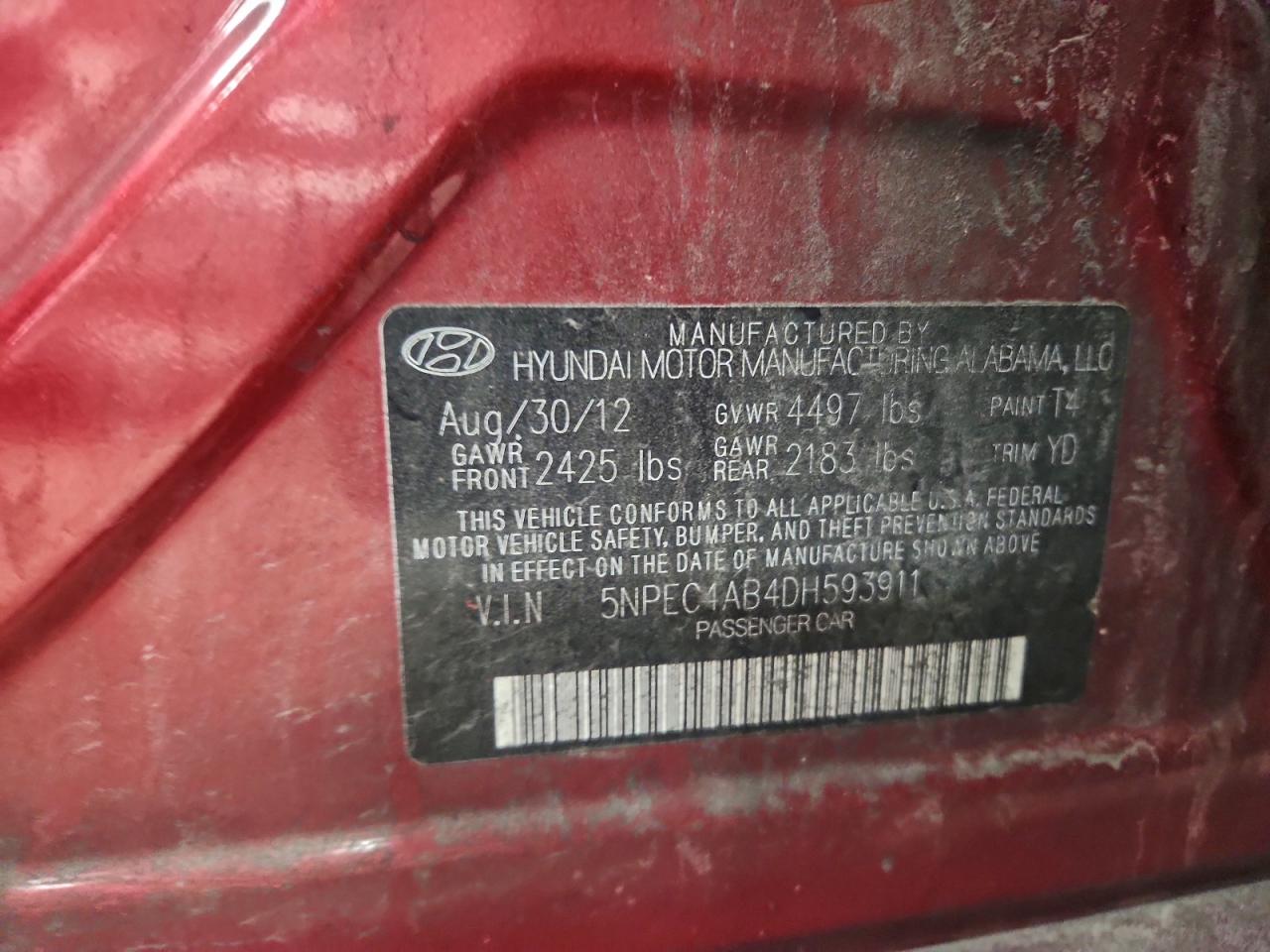 2013 HYUNDAI SONATA SE photo 12