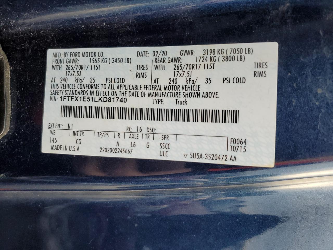 2020 FORD F150 SUPER CAB photo 23