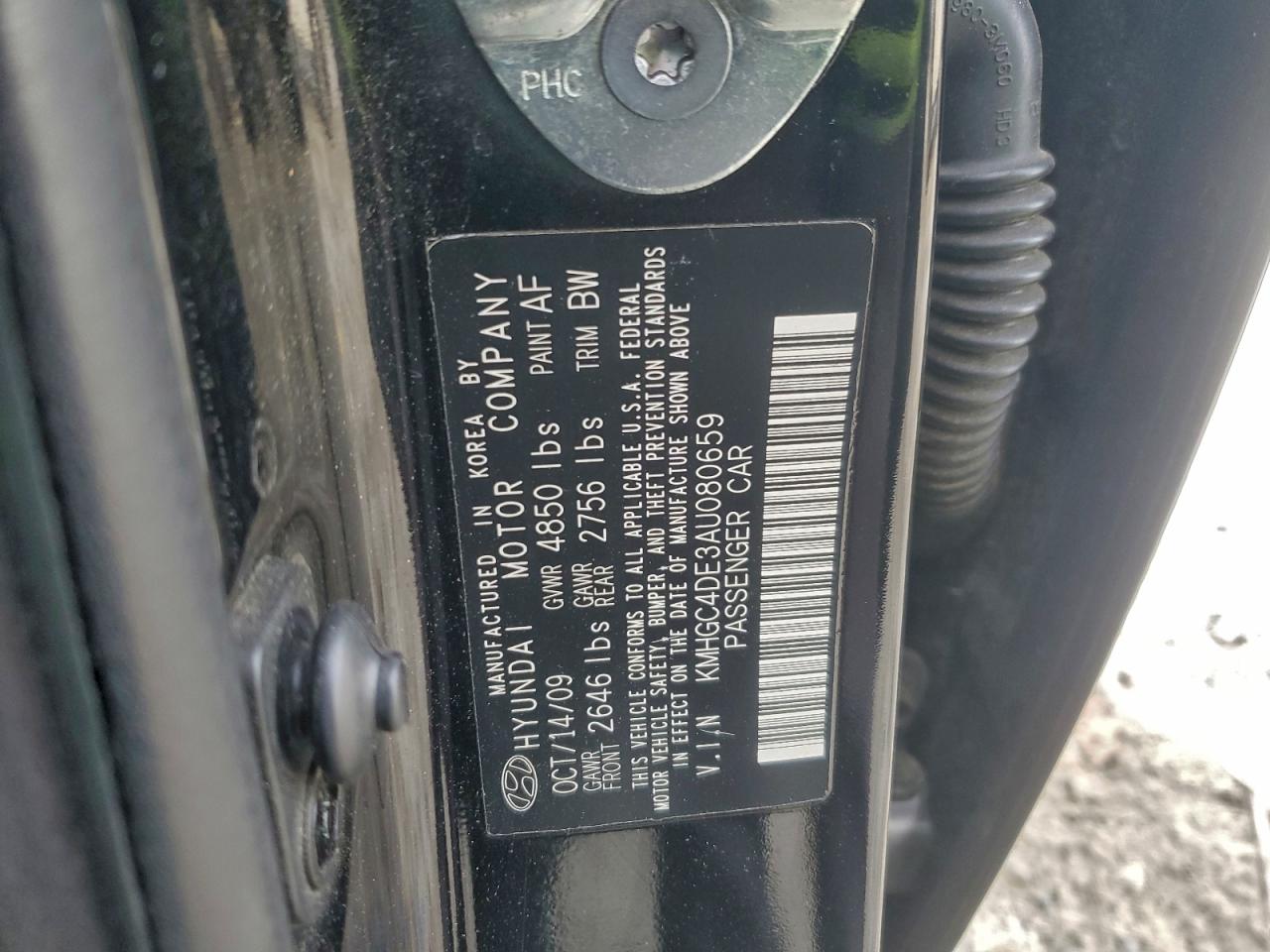 2010 HYUNDAI GENESIS 3.8L photo 12