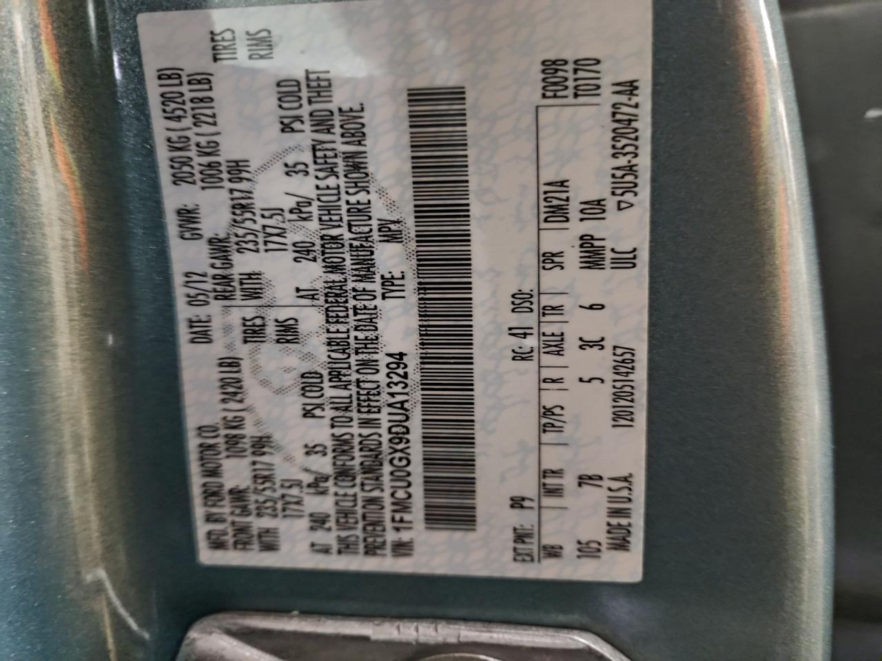 2013 FORD ESCAPE SE photo 14