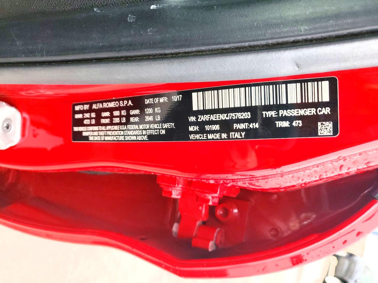 2018 ALFA ROMEO GIULIA TI Q4 photo 12