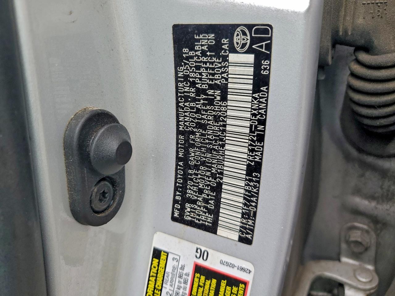 2018 TOYOTA COROLLA L photo 12