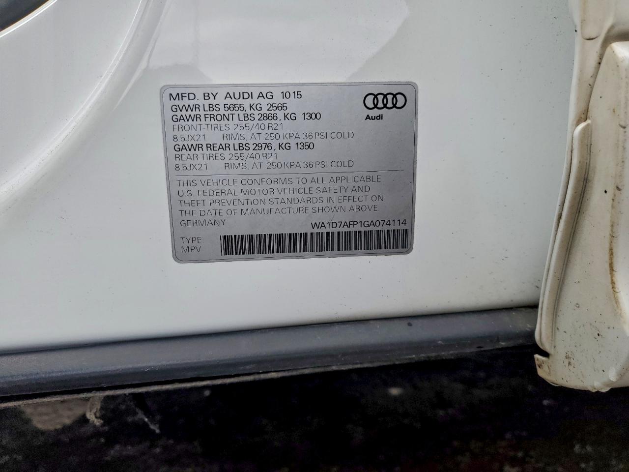 2016 AUDI Q5 PREMIUM PLUS S-LINE photo 13