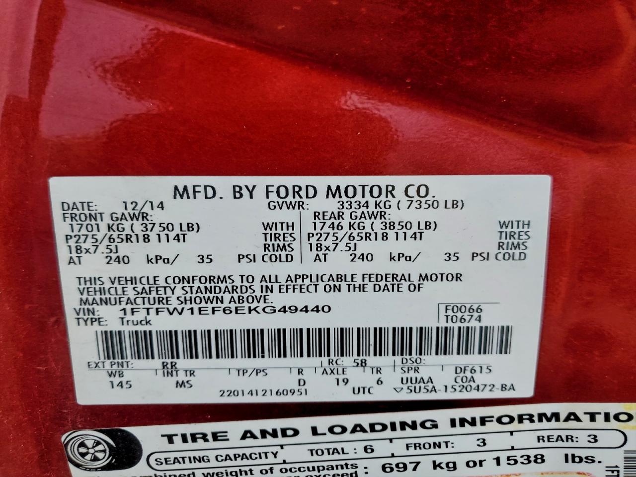 2014 FORD F150 SUPERCREW photo 12