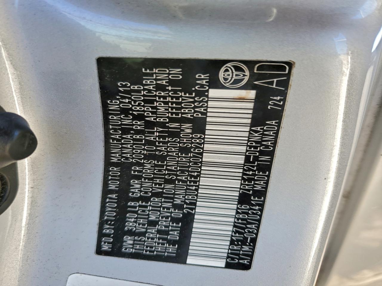 2013 TOYOTA COROLLA BASE photo 12